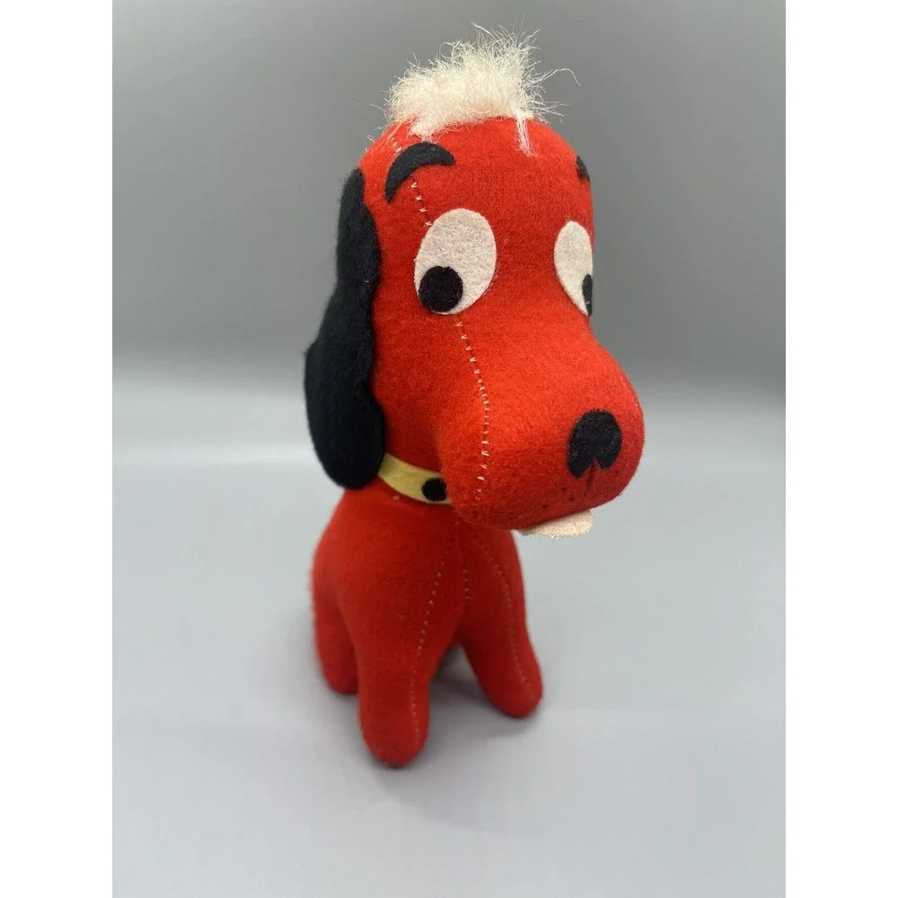 Vintage MCM‎ Red Felt Dog Christmas Decoration Made In Japan